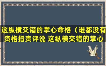 这纵横交错的掌心命格（谁都没有资格指责评说 这纵横交错的掌心命格）